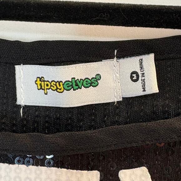 Tipsy Elves Sequined Skeleton Costume Dress Women's Medium Sparkly Halloween - Picture 5 of 8